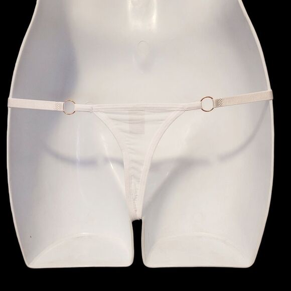 2/$20 Brand New White With Blue Top Fashion Lace T-back Panties One Size - Picture 5 of 5